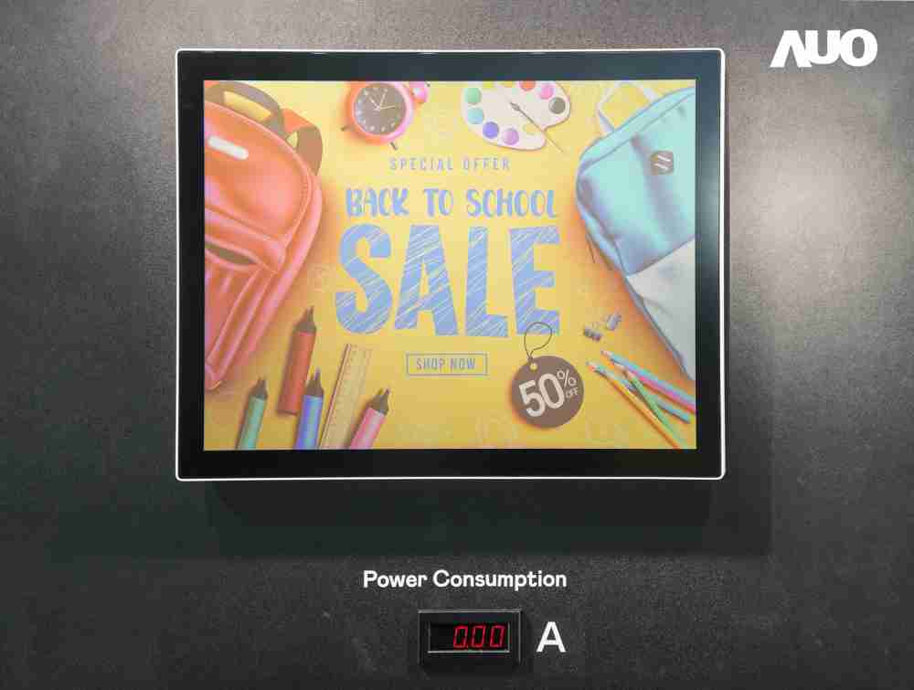 彩运网展示胆固醇液晶超低耗能户外全彩显示器，，，ChLC（胆固醇液晶）以双稳态技术使静态显示零功耗，，具省电、、、、高彩度、、、环保的特性，，，还整合软硬件系统解决方案，，，，可透过单一云端平台管理